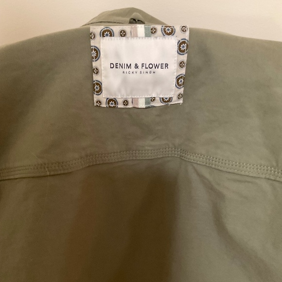 Denim & Flower Mens Shacket M Sage - Picture 10 of 13